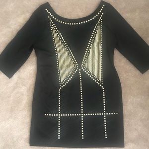 Black and gold party dress